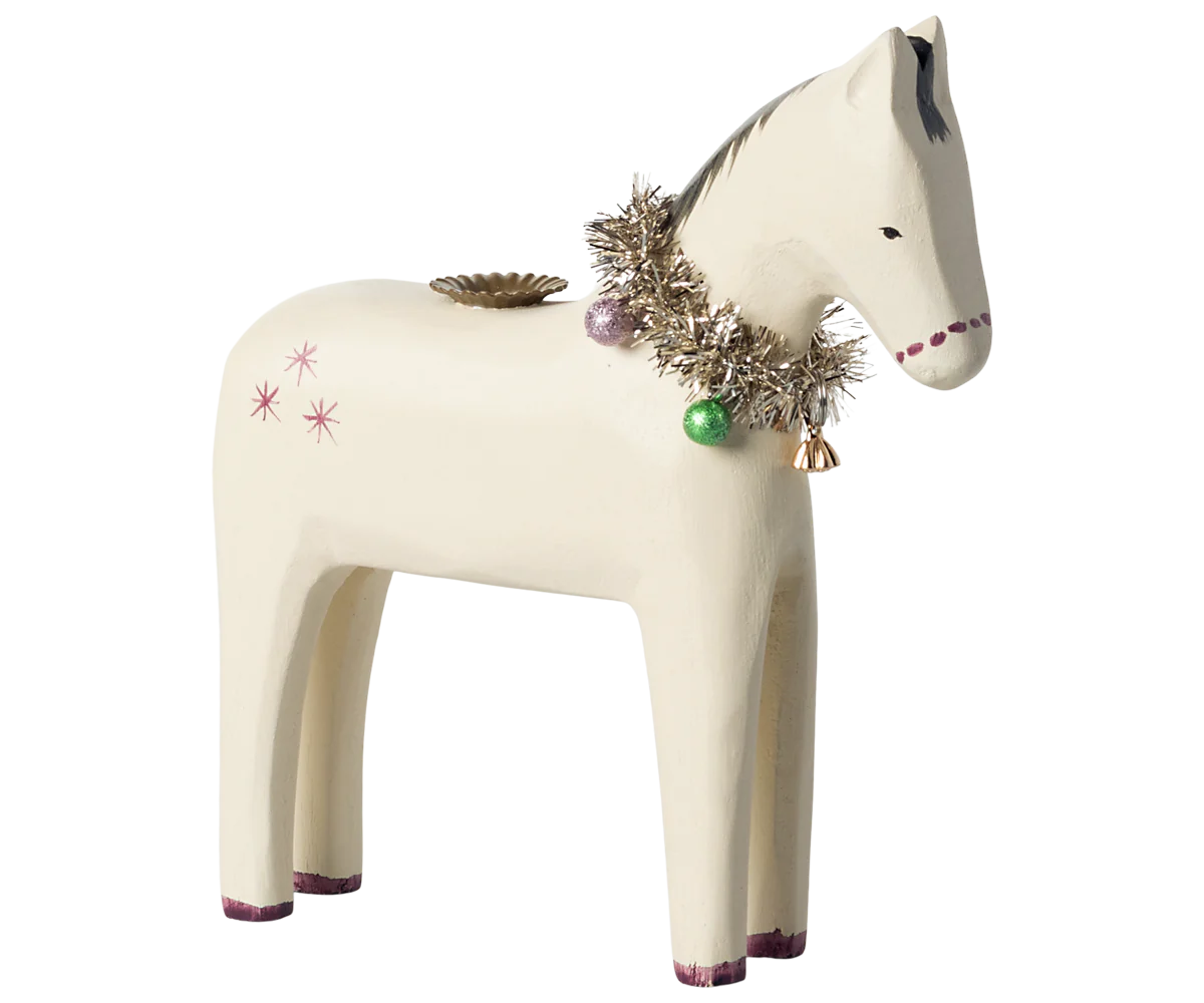 Wooden Horse Candleholder