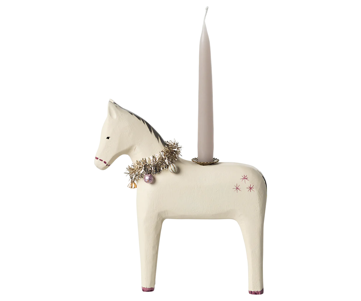 Wooden Horse Candleholder