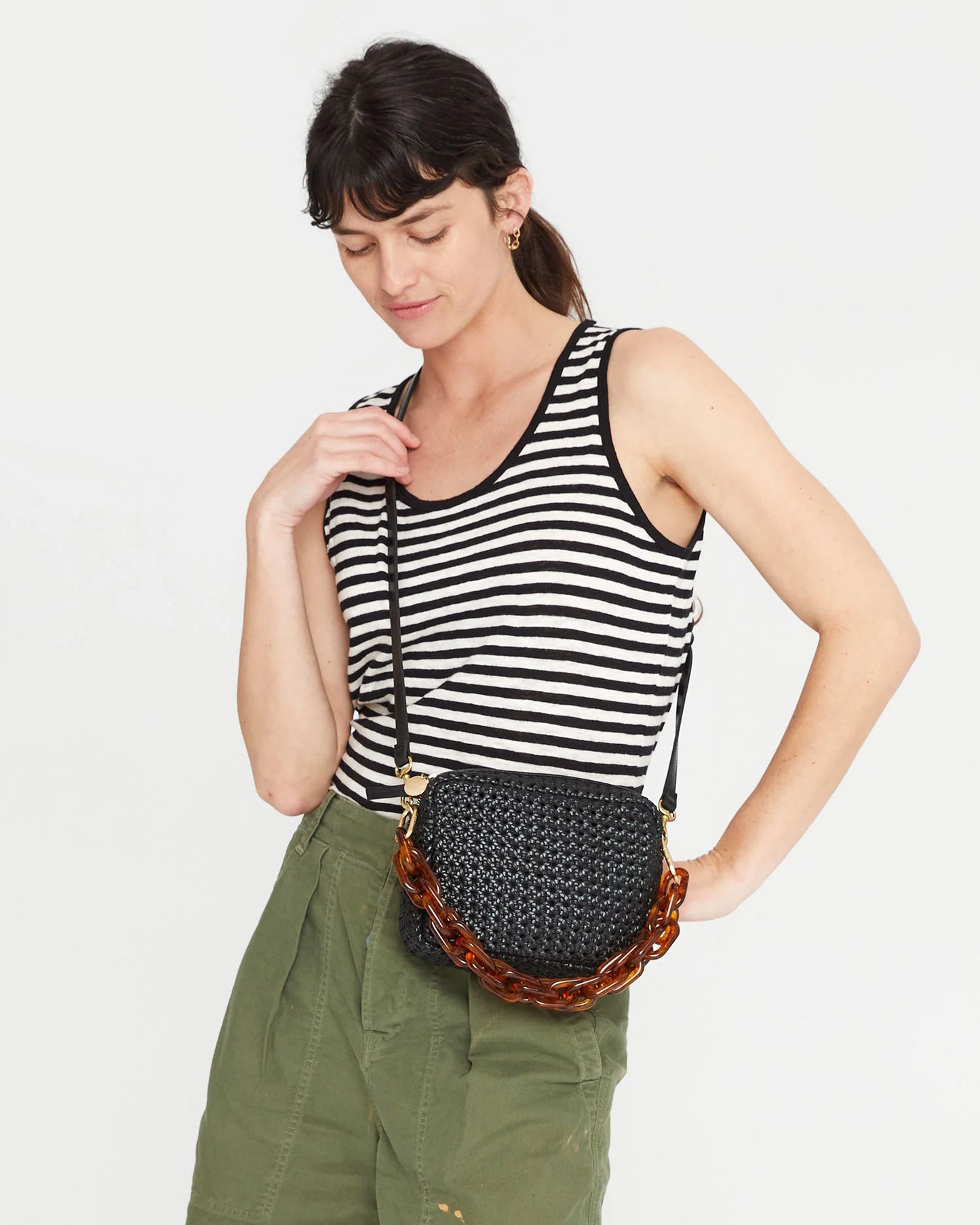 Claire V. Midi Sac, Rattan Black