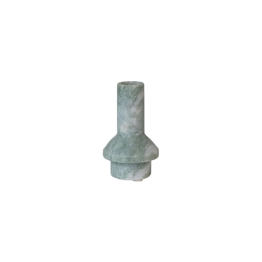 Marble Taper Candle Holder - Green Melange