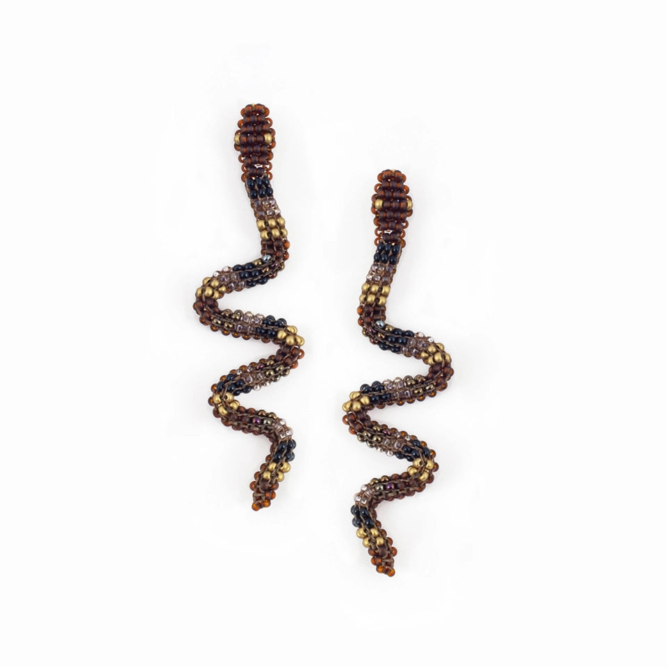 Snake Charmer Beaded Earrings