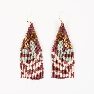 Beaded Botanica Fringe Earrings