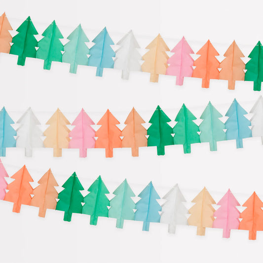 Tissue Paper Christmas Tree Garland