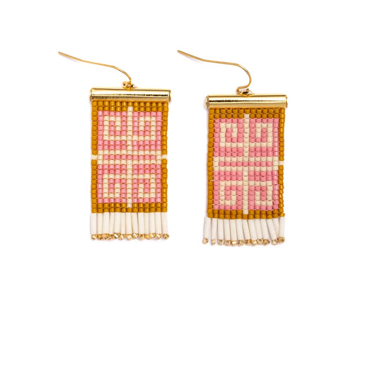 Beaded Handwoven Jungle Labyrinth Earrings