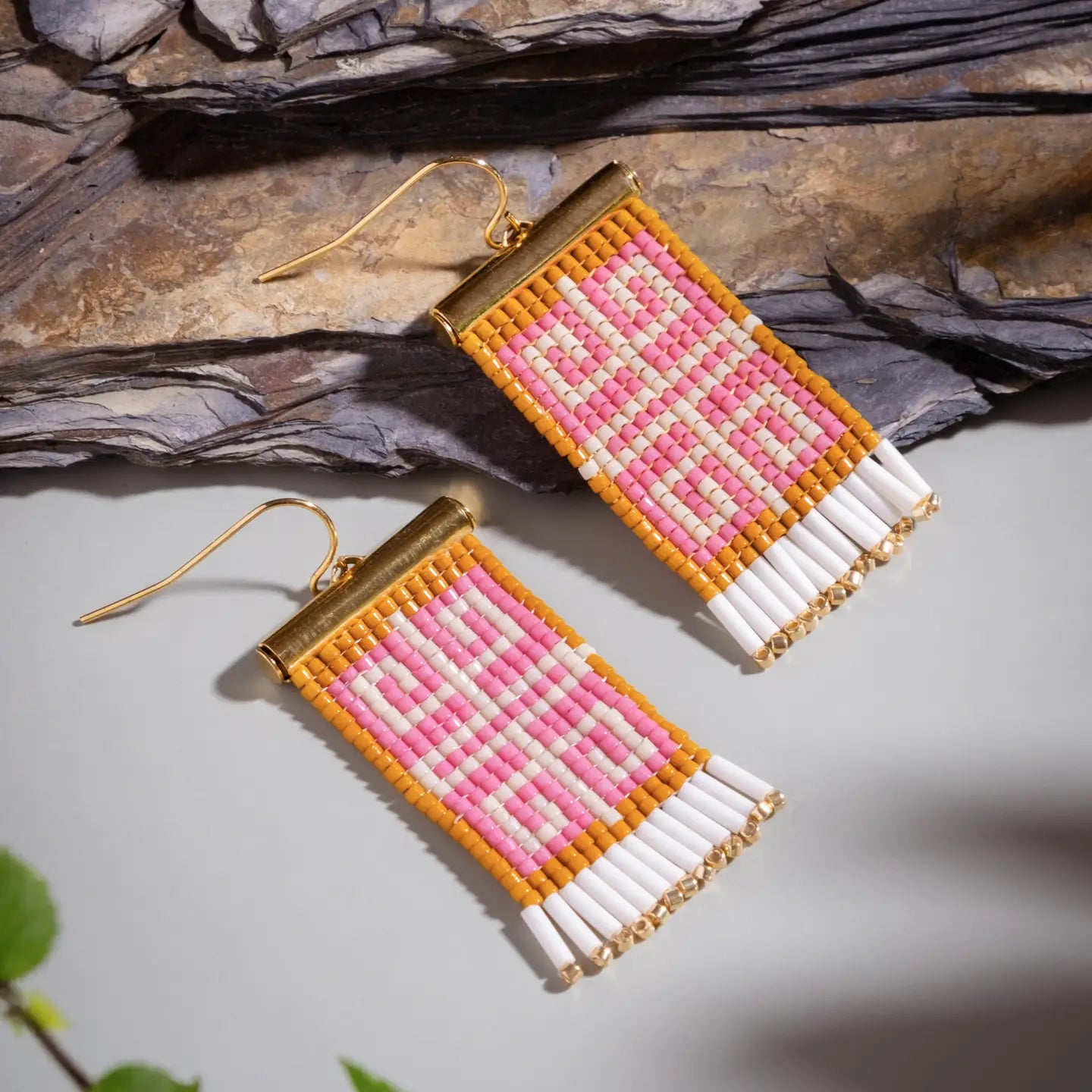 Beaded Handwoven Jungle Labyrinth Earrings