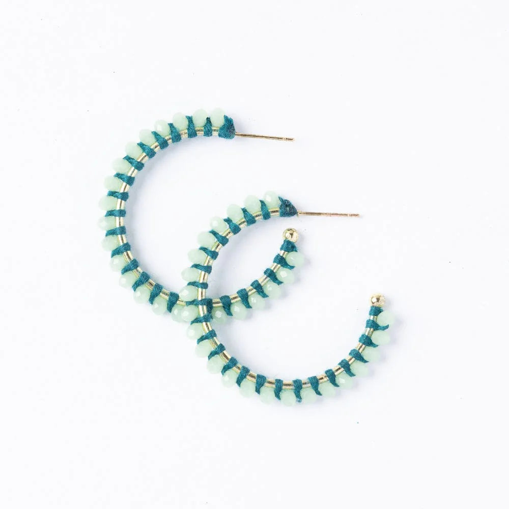 Lillian Crystal Threaded Beads Hoop