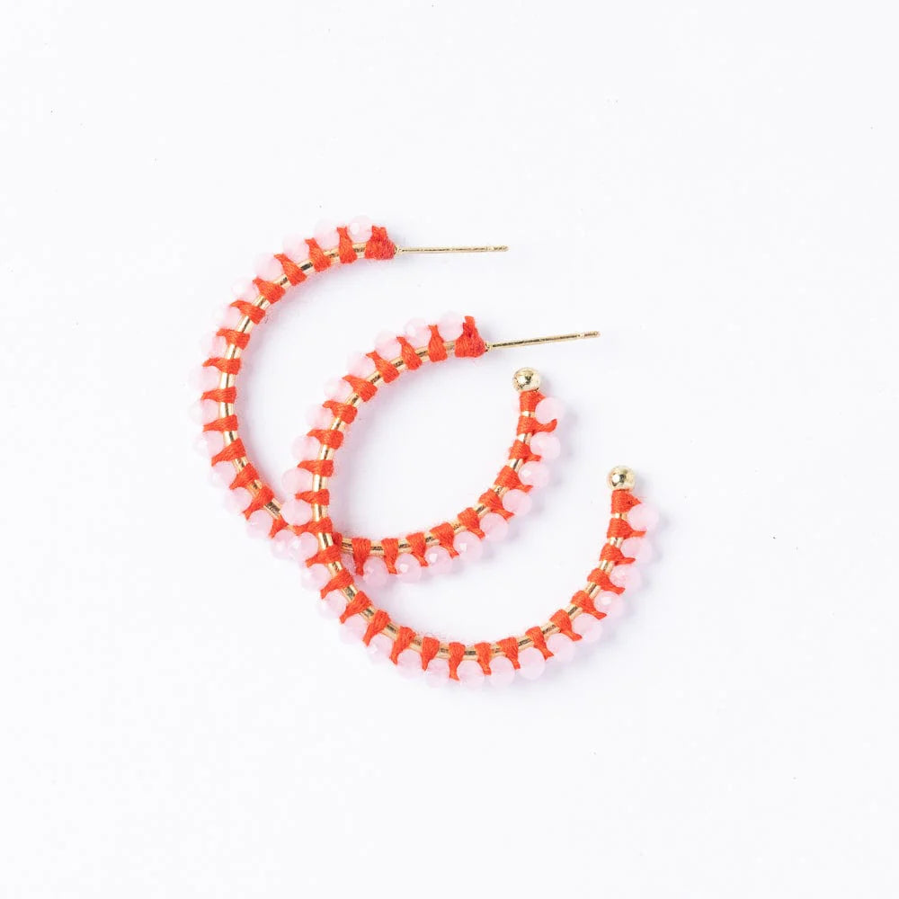 Lillian Crystal Threaded Beads Hoop