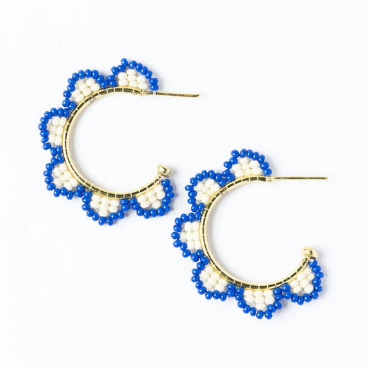 Luna Beaded Scallop Gold Hoop