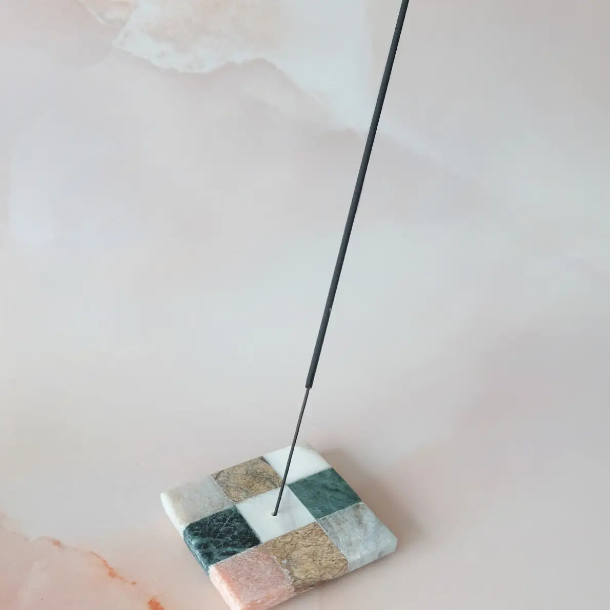 Marble Checks Incense Holder