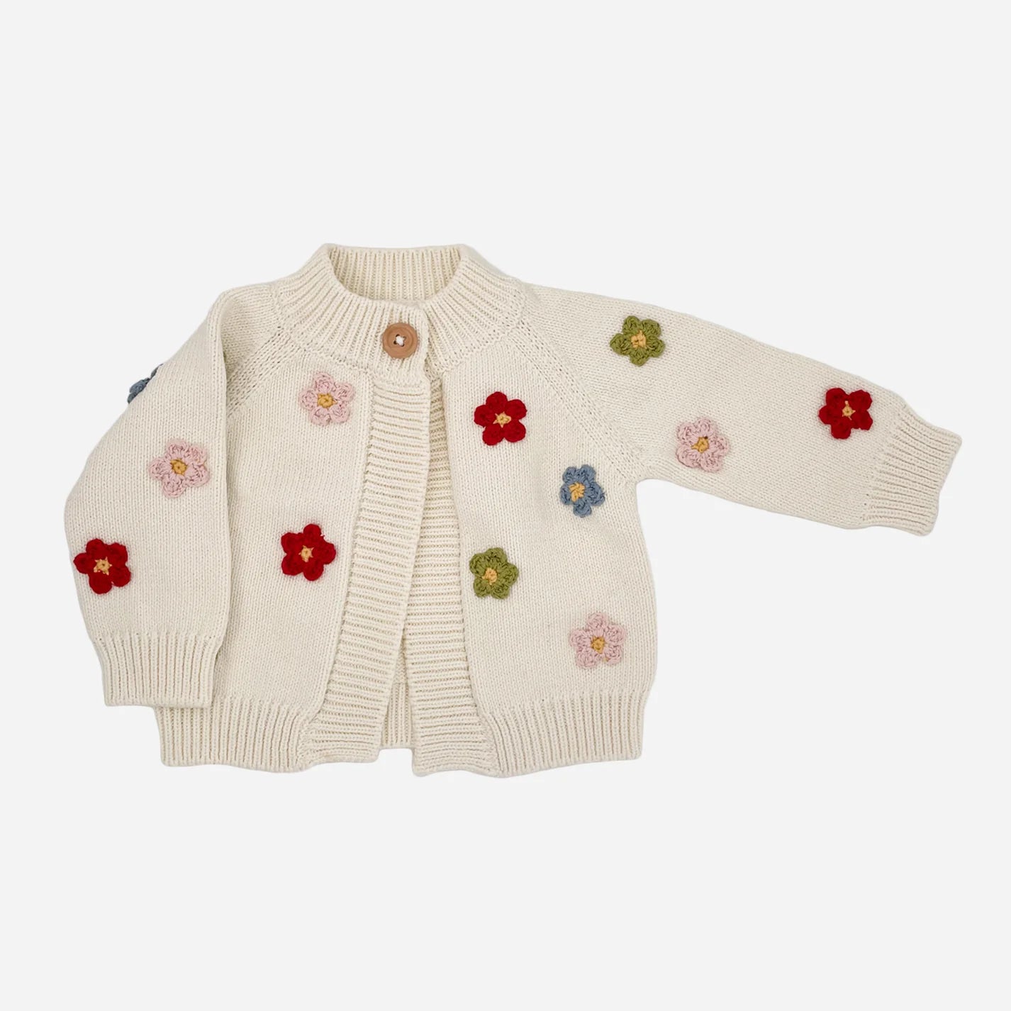 Cotton Flower Cardigan Baby Sweater