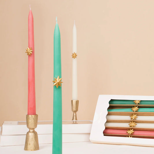 Star Christmas Taper Candles