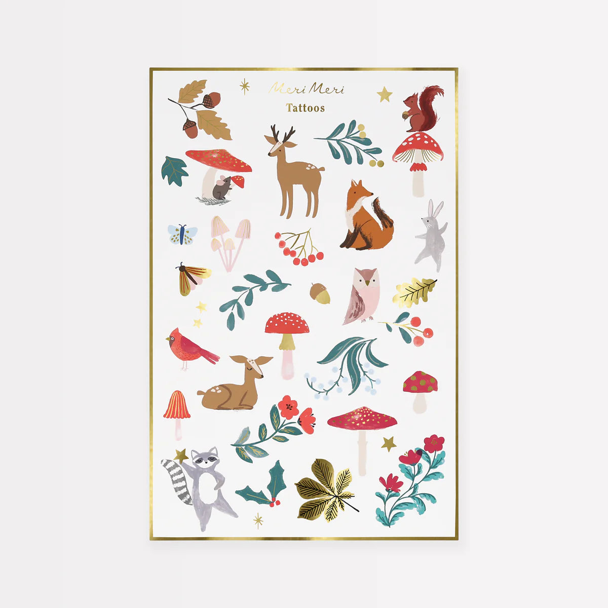 Woodland Temporary Tattoo Sheets