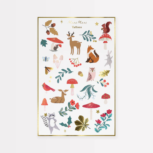 Woodland Temporary Tattoo Sheets