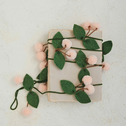 Handmade Wool Felt Cherries Garland